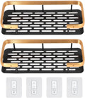 Deoxys Rose Gold and Black Shower Caddy, Bathroom Storage 1 Pack NoDrilling Shower Shelves Wall Mounted Bathroom Storage Organi