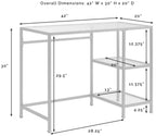 Crosley Furniture Aimee Small Home Office Vanity Desk With Storage Shelves, Gold