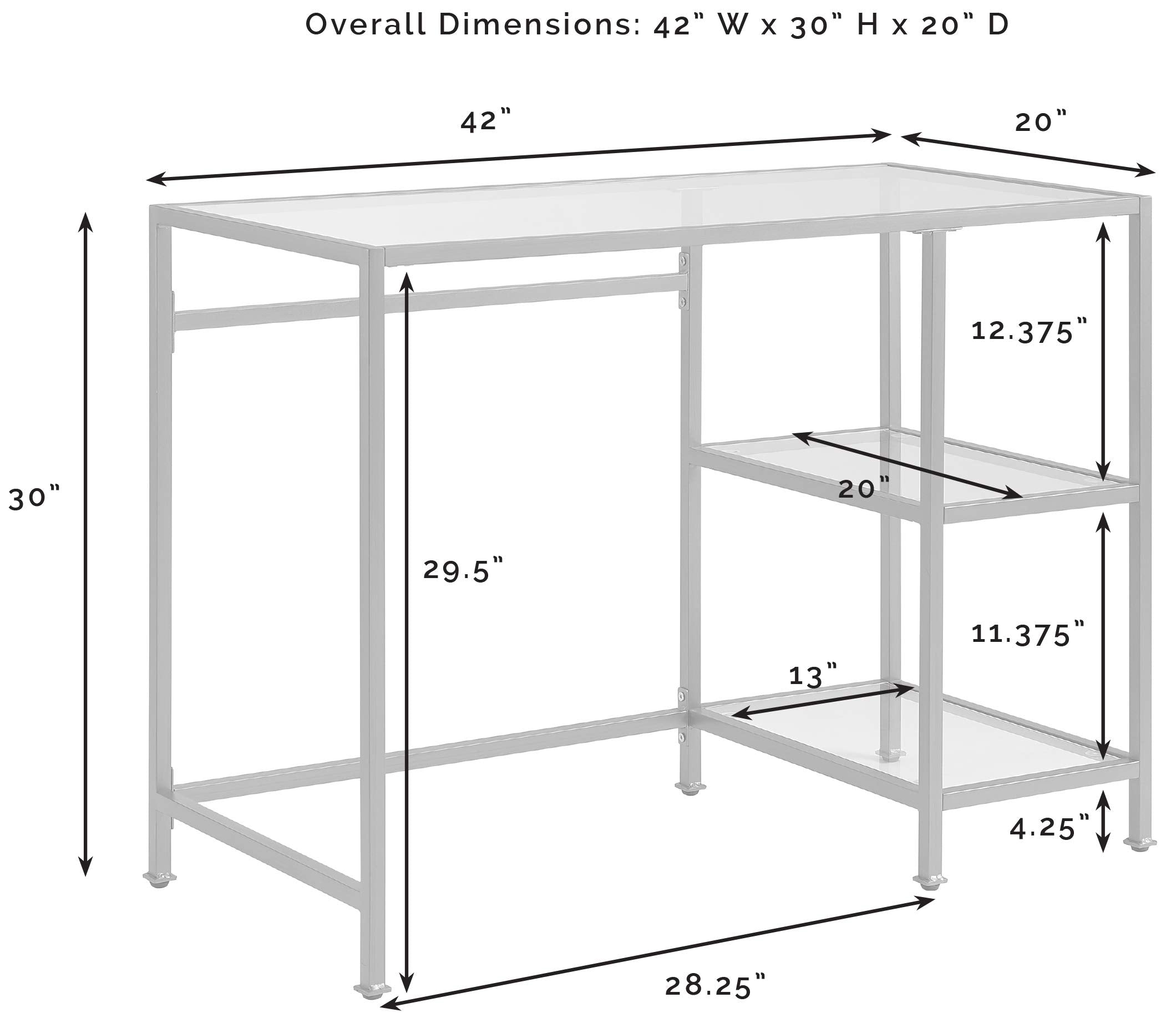 Crosley Furniture Aimee Small Home Office Vanity Desk With Storage Shelves, Gold