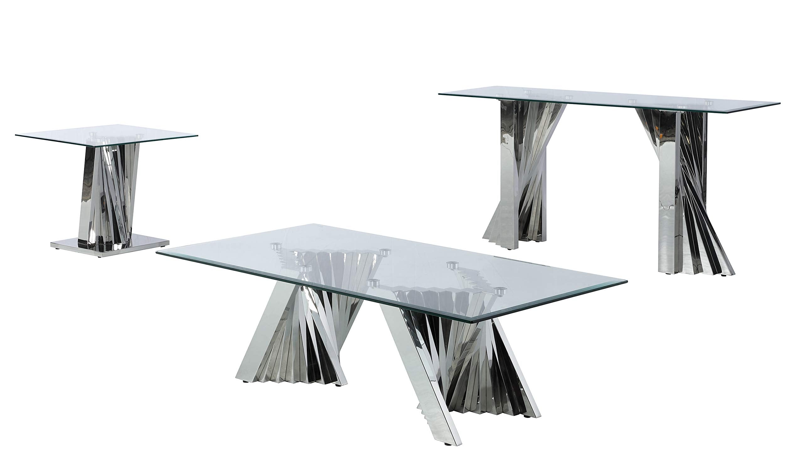 Furniture CT01-02-03 Coffee Table Set, Silver
