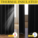 Nicetown Black Out Linen Curtains, Complete Blackout Shades For Large Window Door, 100% Blackout Window Curtain Panels With White Lined, 52 Inches Width Each Panel, 95 Inches Length, 2 Pieces