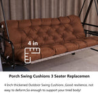 Lcyy.Tg Porch Swing Cushions, Outdoor 3 Seats Swing Cushion Replacement Pad With Backrest, Waterproof Bench Cushion With Ties, F