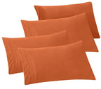 Elegant Comfort 4-Pack Solid Pillowcases 1500 Premium Hotel Quality Microfiber - Smooth Weave, Wrinkle And Fade Resistant, Easy Slip-On, 4-Piece Set, Standard/Queen Pillowcase, Coral