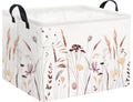 HIYAGON Rectangular Baby Girl Basket Kids Baby Storage Basket Toy Storage Bin Organizer Box Room Decor(Autumn Flowers)