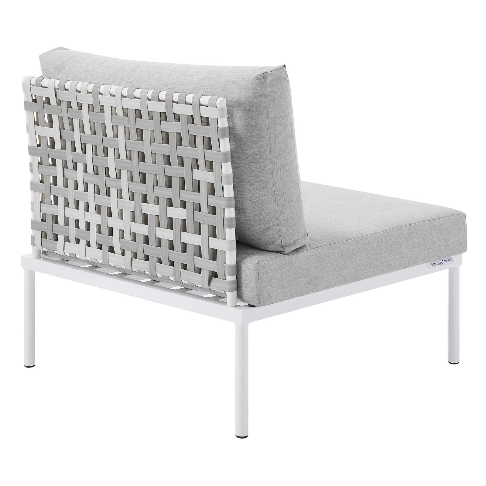 Modway EEI-4957-TAU-GRY Harmony Outdoor Patio Aluminum Armless Chair, Taupe Gray