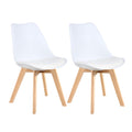 Lssbought Mid Century Modern Dining Chairs, Shell Lounge Plastic Desk Chair Side Chair With Soft Padded And Wooden Legs For Dini