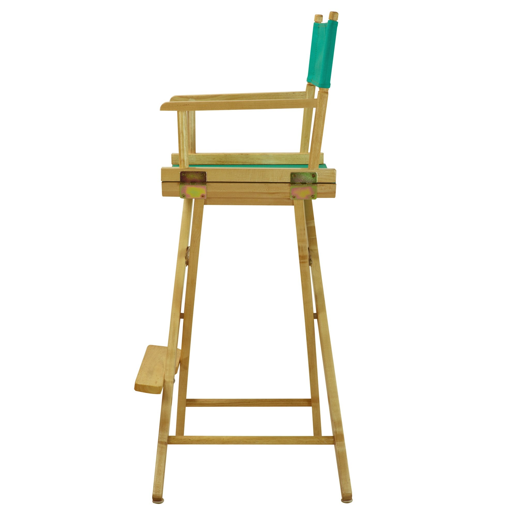 Casual Home 30" Director'S Chair Natural Frame-With Teal Canvas, Bar Height