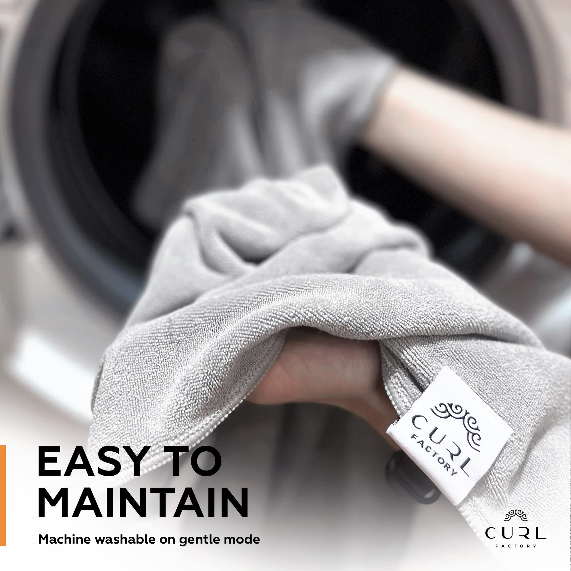 Super Absorbent Quick Dry No-Frizz Soft Microfiber Hair Towel Wrap For Curly, Coily Or Tight Hair With Robust Elastic Strap For