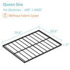 Upcanso Box Spring For Queen Bed Bed Base 2 Inch, Low Profile Metal Queen Box Spring Bunkie Board 2 Inch, 3000 Lbs Max Weight Capacity Mattress Foundation, Noise-Free, Easy Assembly