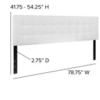 Flash Furniture Bedford Tufted Upholstered King Size Headboard In White Fabric