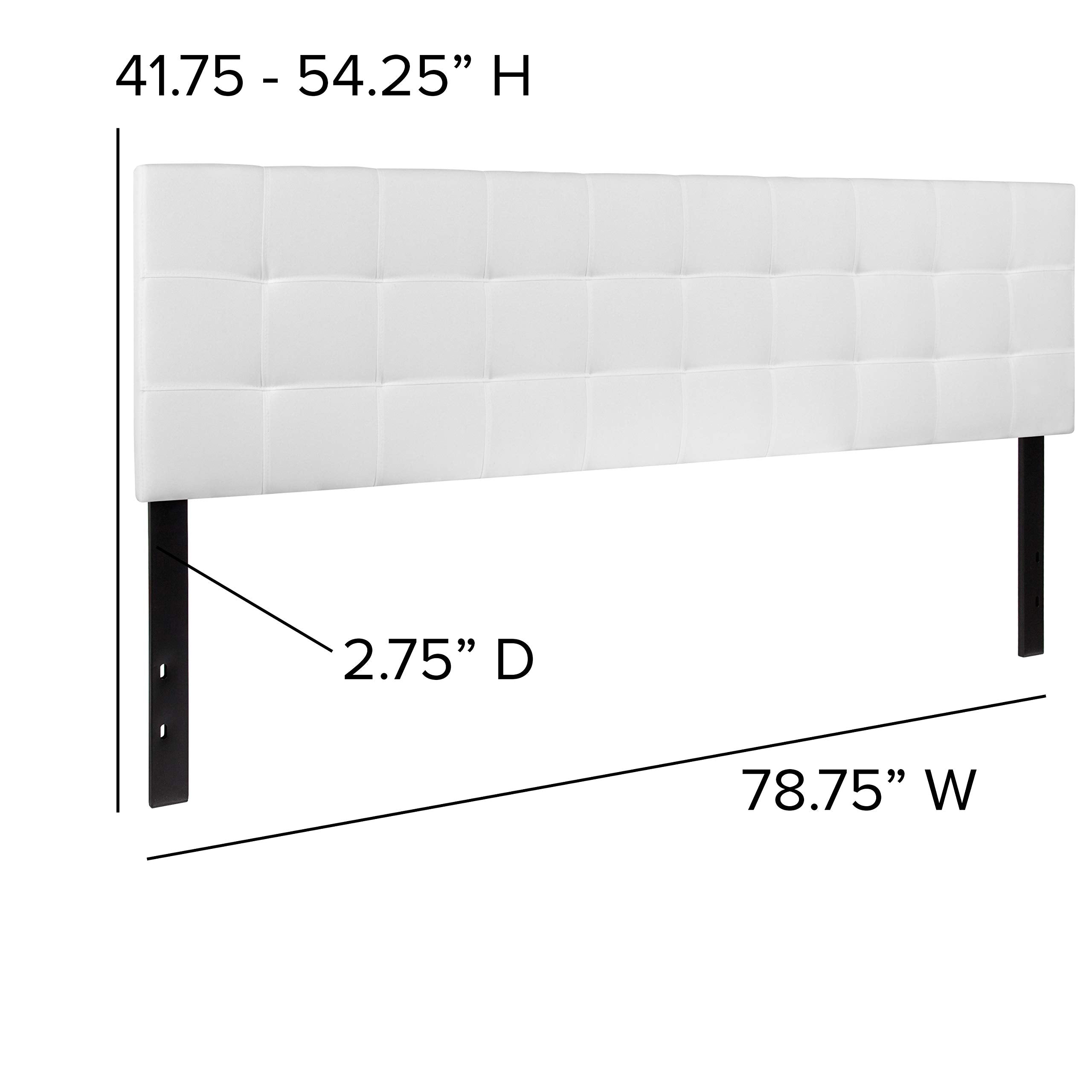 Flash Furniture Bedford Tufted Upholstered King Size Headboard In White Fabric