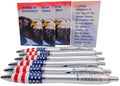 Westmon Works Patriotic Pen Set Pledge Of Allegiance Cards And God Bless America Usa Flag Pens, Pack Of 6