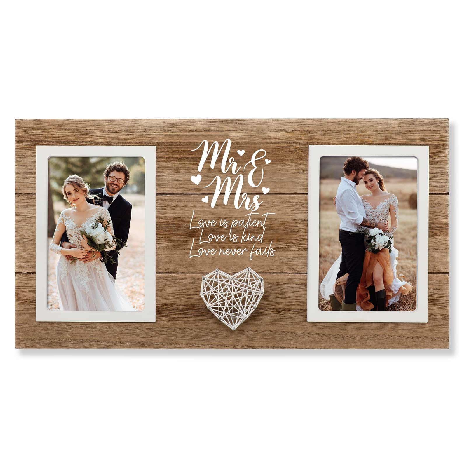 Calibron Mr and Mrs Picture Frame, Wedding Picture Frame, Valentine Wedding Gifts for Couple, Mr and Mrs Gifts Wedding Gifts for