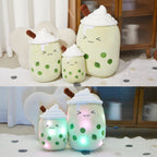 Athoinsu Light Up Matcha Milk Tea Plush Pillow 10' Kawaii Stuffed Bubble Animal Toy With Led Lights Birthday Christmas Holiday