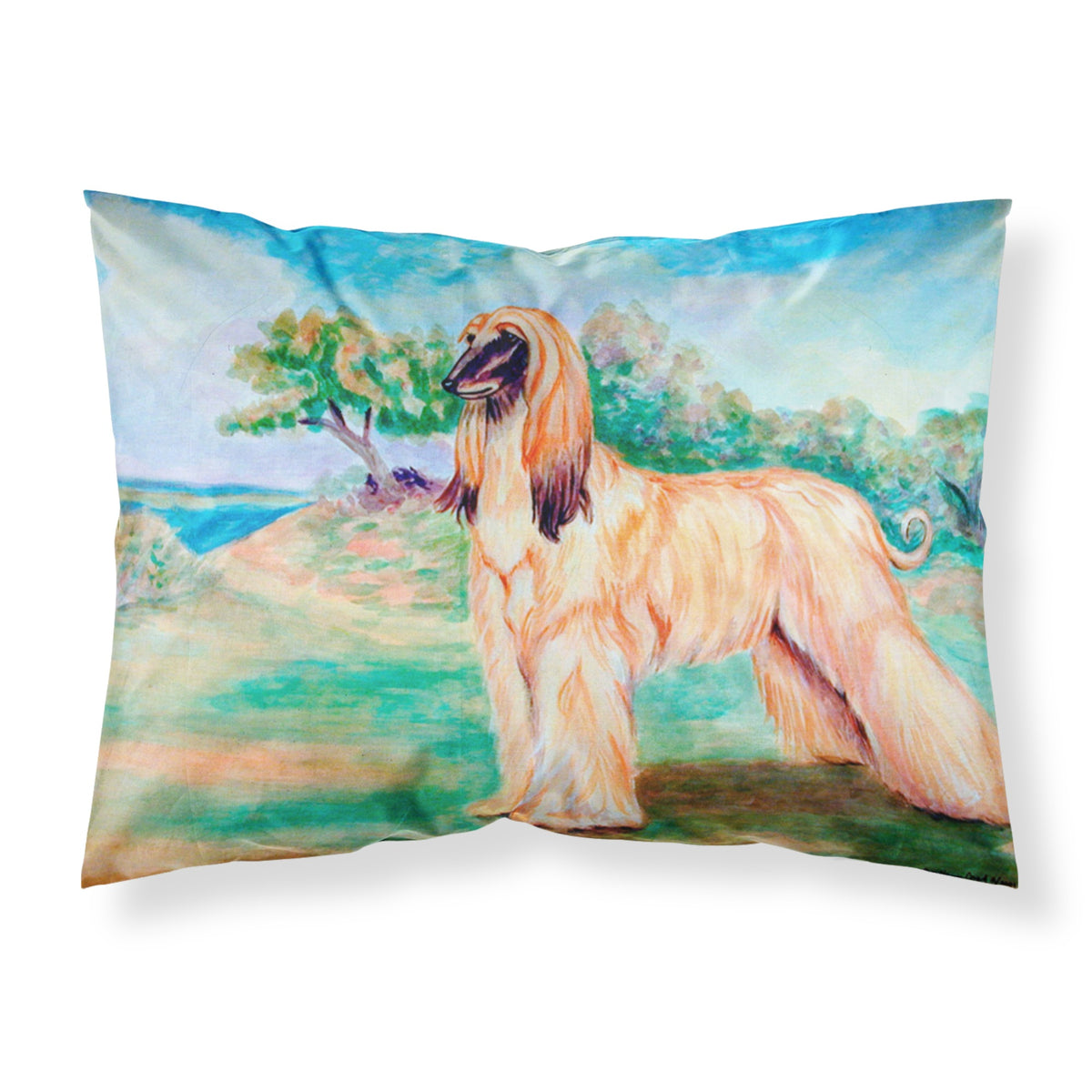 'Caroline'S Treasures 7138Pillowcase Afghan Hound Moisture Wicking Fabric Standard Pillowcase, Large, Multicolor'