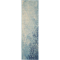 Nourison Passion Navy/Light Blue 2'2'' x 10' Area-Rug, Modern, Abstract, Easy-Cleaning, Non Shedding, Bed Room, Living Room, Din