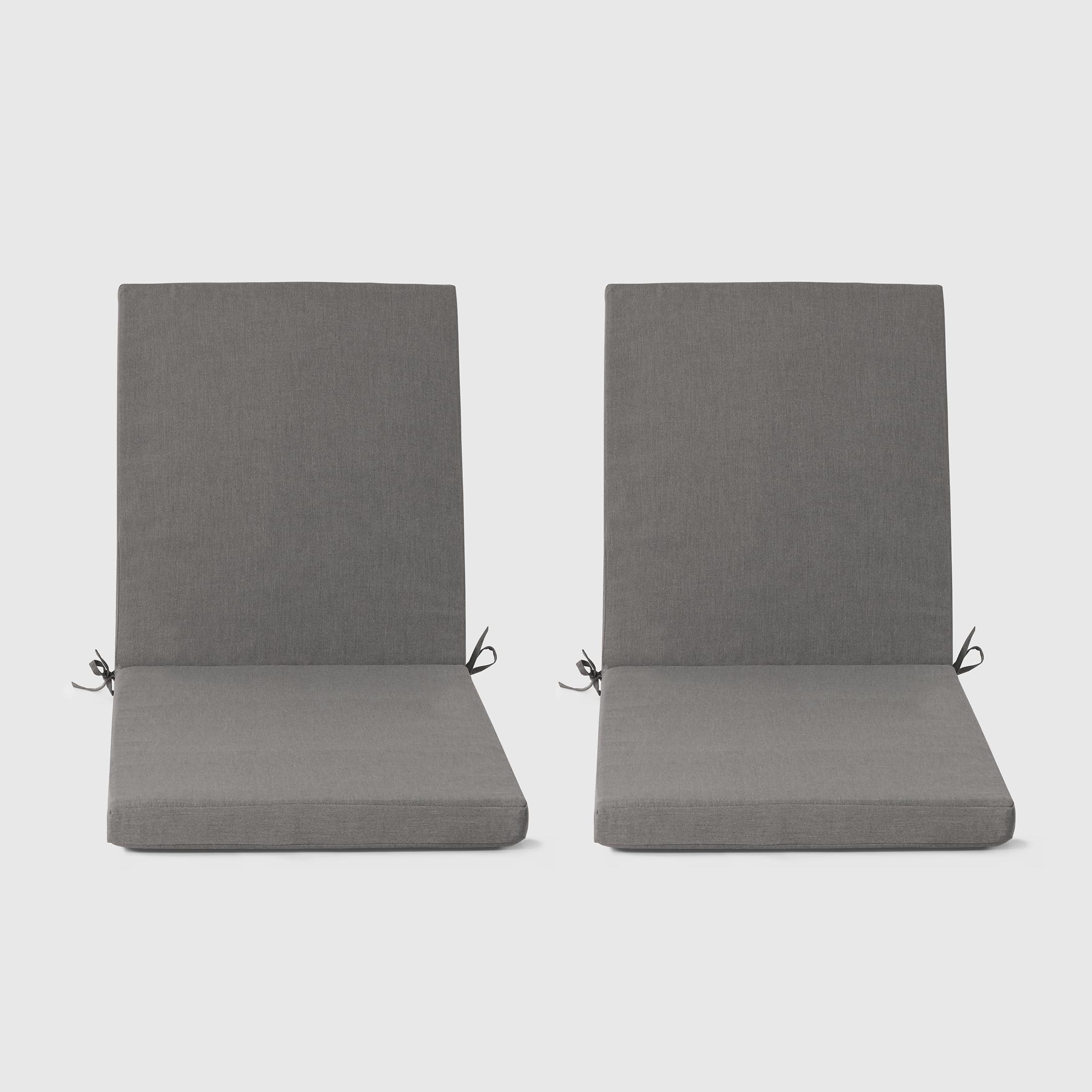 Westintrends Solace Outdoor Chaise Lounge Chair Cushions Set Of 2, 78' X 23', Grey