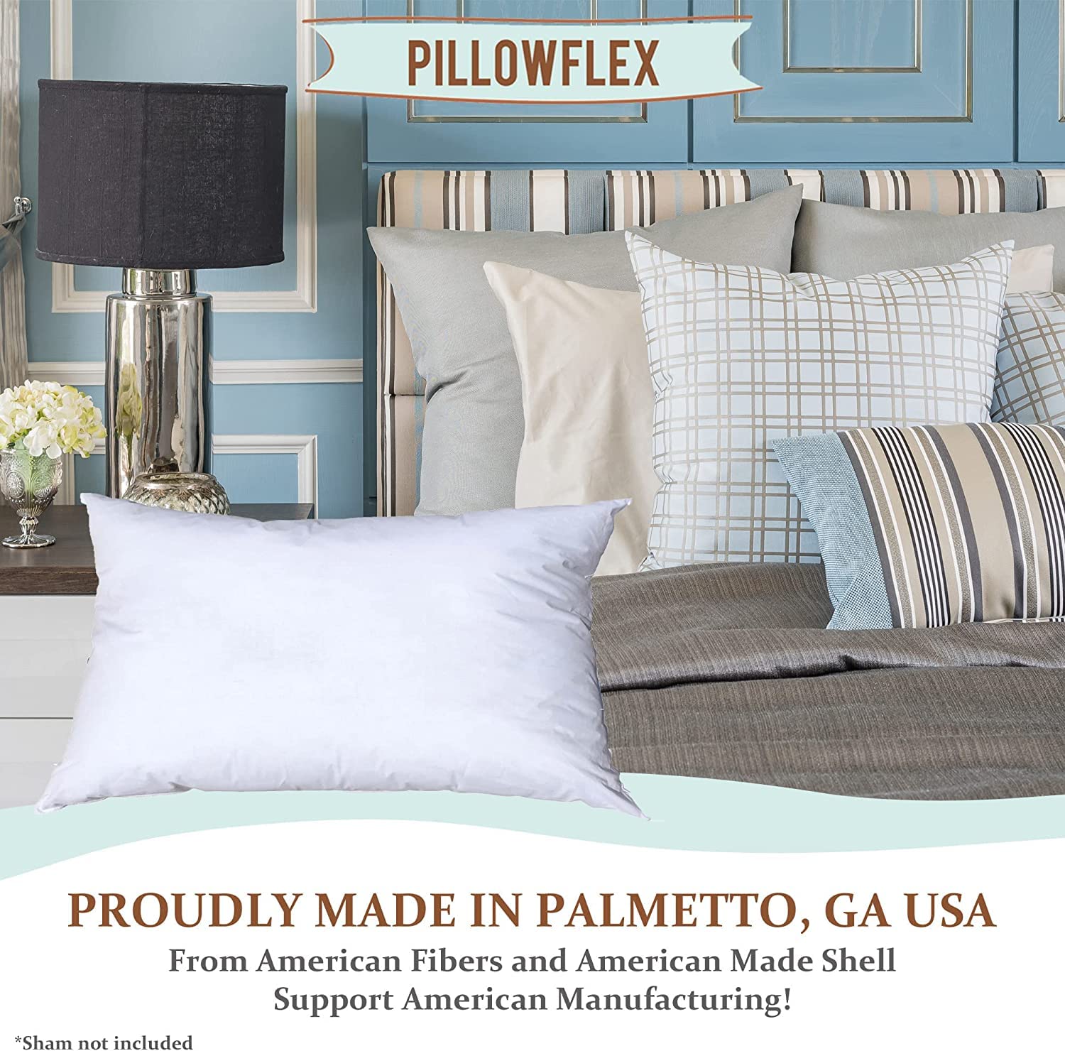 Pillowflex Set Of 2 (20X30) Premium Polyester Pillow Inserts - European Square Pillow Forms, Machine Washable, Sham Pillow Inser