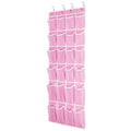SAVERHO Hanging Shoe Organizer, Over The Door Shoe Organizer with 24 Breathable Mesh Pockets for Men Women Kids Hanging Shoe Sto