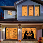Halloween Decorations Window Clings Decor, Extra Large Witches With Black Cat Bats Spider Cauldron Silhouette Halloween Window S