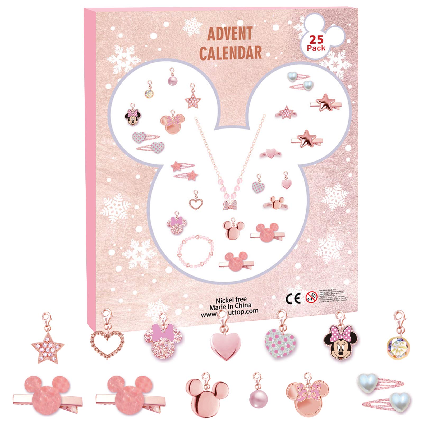 Advent Calendar 2024 for Girls Christmas 24 Days Countdown Calendar with DIY Charm Bracelet&Necklace, Rings Xmas Holiday Gift fo