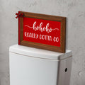 Kigley Christmas Ho Ho Ho Decoration Wood Bathroom Sign Wall Art Winter Christmas Bathroom Wood Sign Rustic Plaque Bathroom Deco