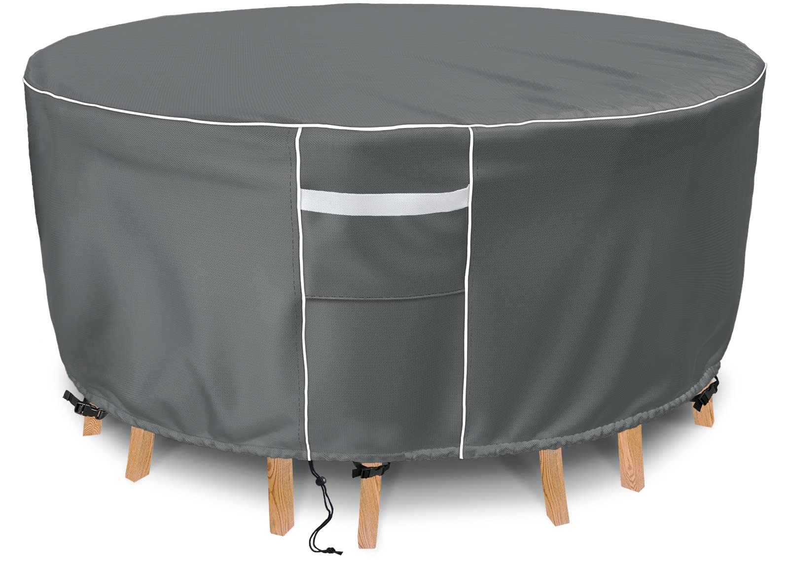 Patio Furniture Covers, Round Outdoor Furniture Cover Waterproof, 500D Heavy Duty, 62' Dia X 28' H Round Patio Table Cover, Ou