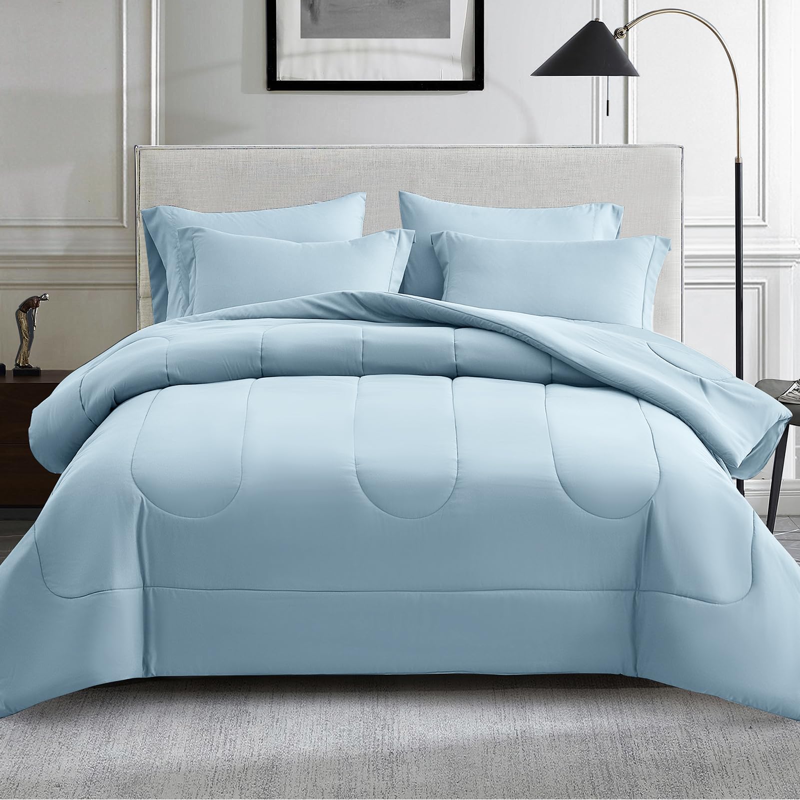 Maple&Stone Full Size Comforter Sets 7 Pieces Bed In A Bag - Down Alternative Bed Set With Comforter, Sheets, Pillowcases & Sham