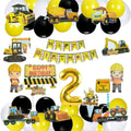 Fi  Flick In 47 Pcs Jcb Construction 2Nd Birthday Decoration Set Of Happy Birthday Cardstock Paper Banner Transport Theme Dump 
