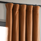 Hpd Half Price Drapes Signature Velvet Thermal Blackout Curtains For Living Room 120 Inch Long (1 Panel) Rod Pocket Insulated Blackout Curtains For Bedroom Window Curtains, 50W X 120L, Burnt Pumpkin