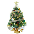 Small Mini Table top Christmas Tree with 50 LED Lights 24 Inch /2FT Little Prelit Christmas Tree Decorated Gift Boxes and Hangin