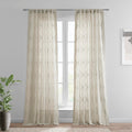 HPD Half Price Drapes Embroidered Linen Sheer Curtains for Living Room 50 X 84 (1 Panel), SHCH-SLWE5294-84, Suez Natural
