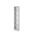 Basic Tall Narrow 5 Shelf Bookcase - White