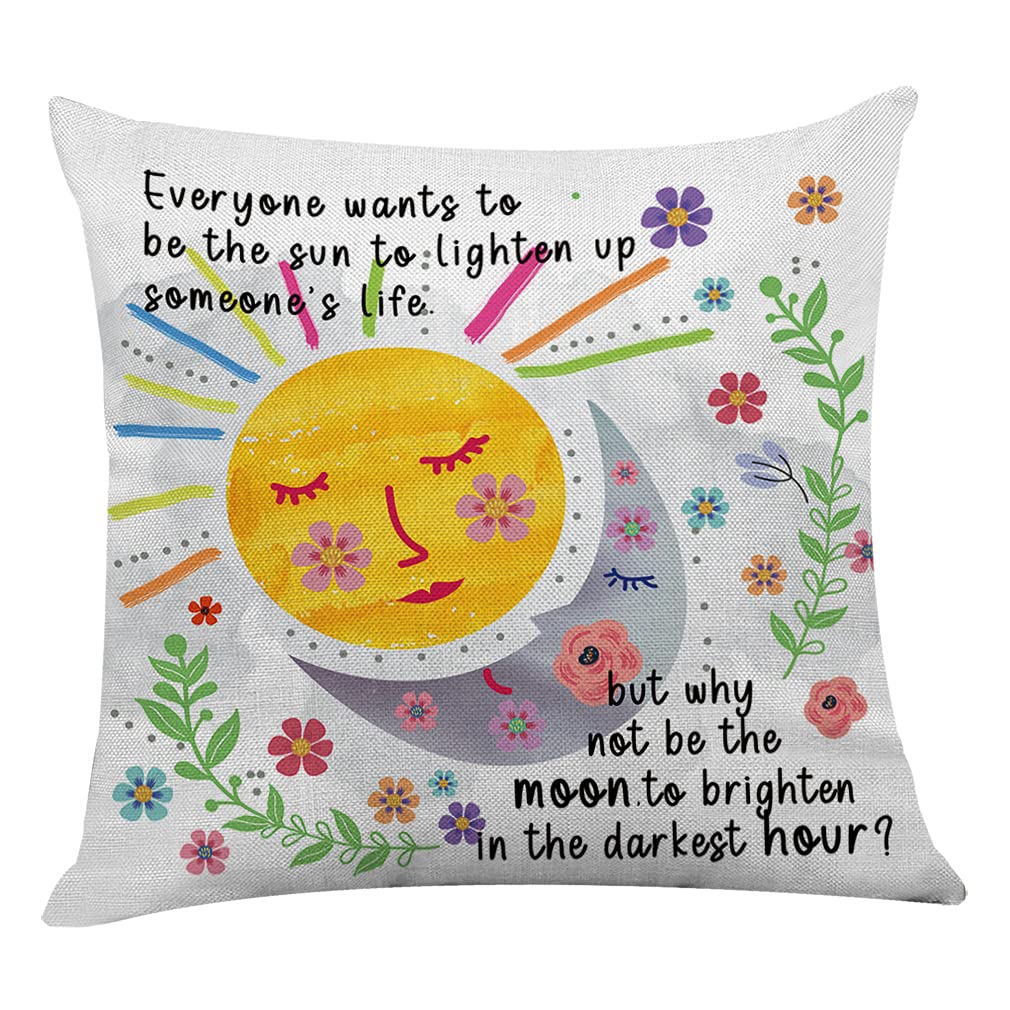 Littlefa Inspiring Gifts Cute Colour Sunshine Moon Throw Pillow Cover Sunshine Moon Cushion Cover Decorative Pillowcase Living R