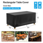 Patio Table Cover 100% Waterproof, 72X47X28 Inch Outdoor Table Cover Rectangular, Patio Furniture Cover For Dinning Furniture, Picnic Coffee Tables Chairs And Sofas, Black