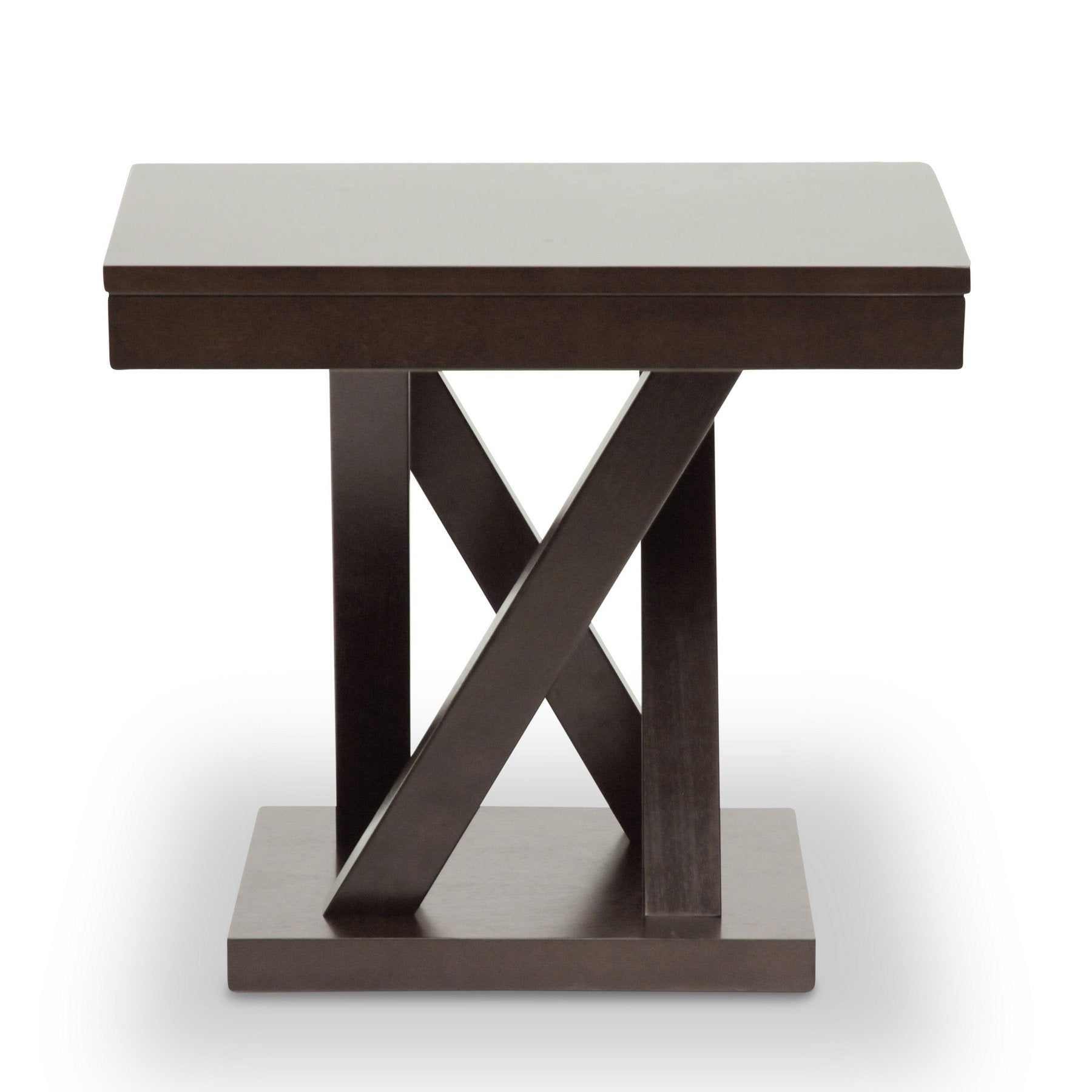 Baxton Studio Everdon Modern End Table, Dark Brown