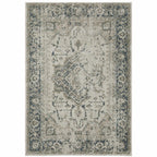HomeRoots 508164 6 x 9 ft. Gray Blue & Teal Oriental Power Loom Stain Resistant Rectangle Area Rug