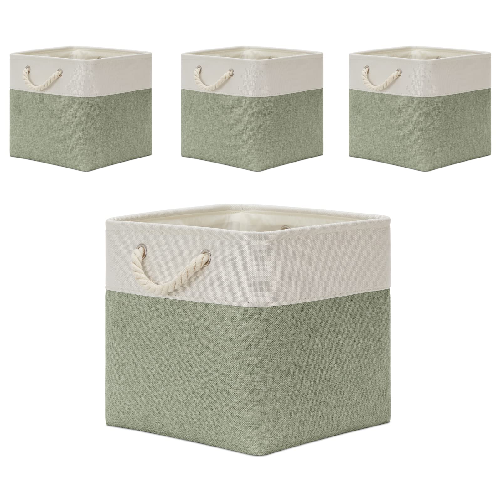 Temary Cube Storage Bins 13x13 Storage Cubes Basket for Gifts Empty, 4 Pack Large Storage Basket with Handles, Decorative Storag