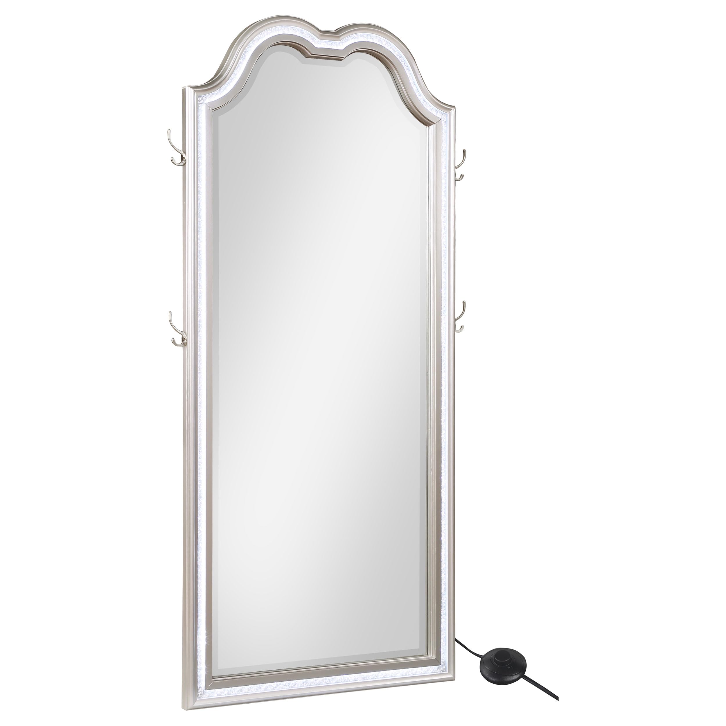 Coaster Home Furnishings Evangeline Full Length Led Floor Mirror Silver Oak