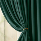 Lazzzy Blackout Velvet Curtains Green Thermal Insulated Curtains 96 Inch Long Drapes For Bedroom Living Room Darkening Window Treatments Grommet Living Room Curtains Set Of 2 Panels Emerald Green