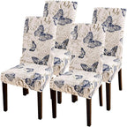 Searchi Dining Room Chair Covers Set Of 4, Stretch Printed Parsons Chair Slipcovers Spandex Removable Washable Kitchen Chair Protector Cover For Dining Room, Hotel, Ceremony (Butterfly Pattern)
