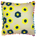 Dk Homewares Cotton Decorative Embroidered Sofa Cushion Covers 16 By 16 Geometrical Suzani Green Yellow Home Decor Pom Pom Pillo