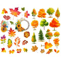 Seasonstorm Red Maple Leaves Trees Precut Anti-Uv Waterproof Decoration Album Planner Stickers Scrapbooking Diary Sticky Paper F