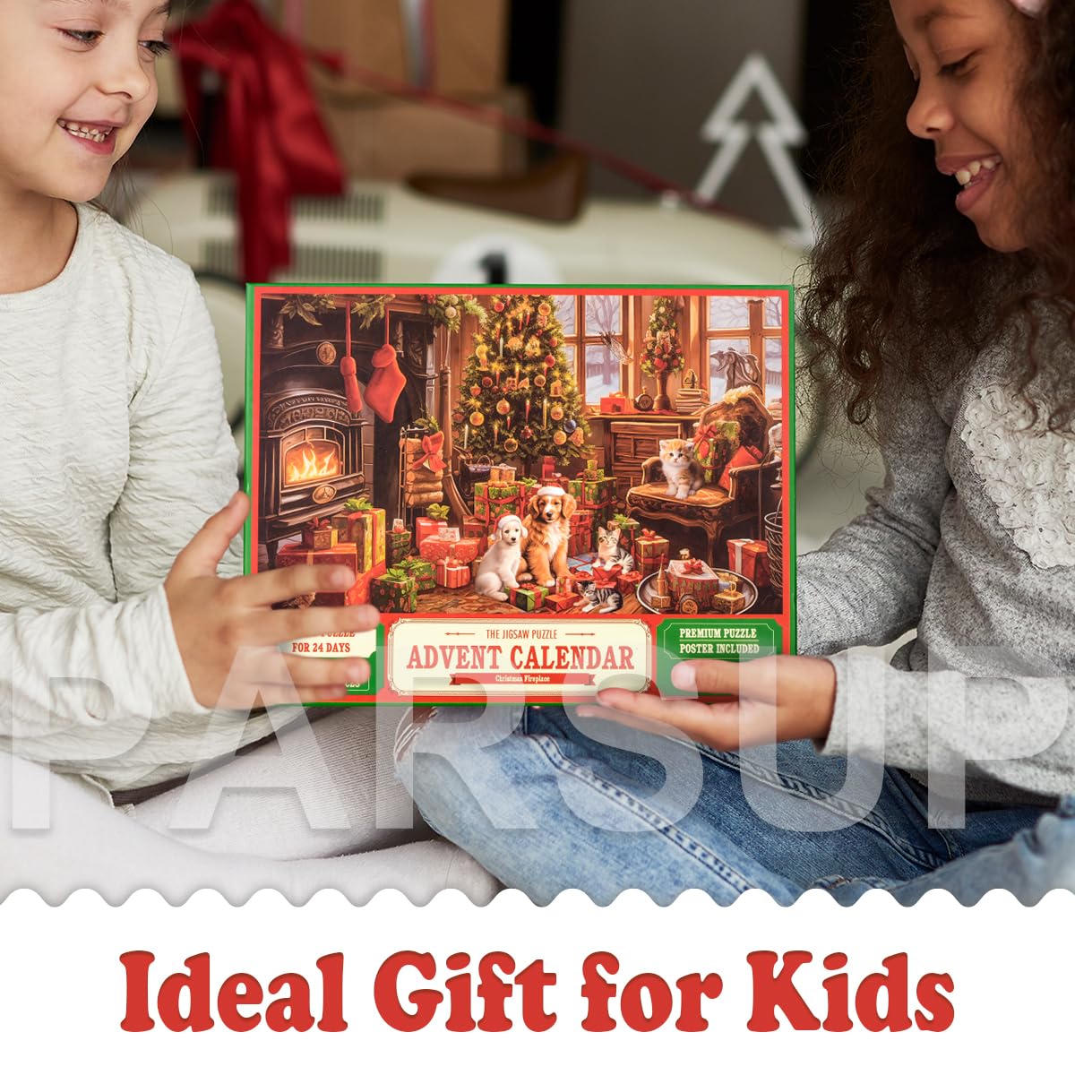 Christmas Advent Calendar 2024 Jigsaw Puzzles - Fireplace 1000 Pieces Holiday Puzzles For Kids And Adults, 27.6 In X 19.7 In, 24