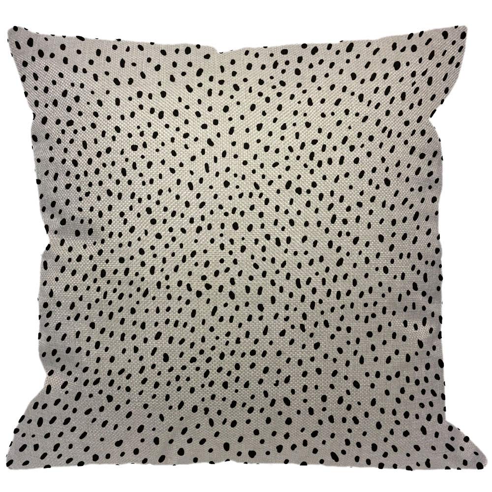 Hgod Designs Polka Dot Throw Pillow Cover,Spot Irregular Scatter Doodle Scattered Snow Pieces Black And White Design Decorative