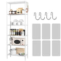 Homefort 6-Shelving Unit, Adjustable Wire Shelving, Metal Wire Shelf With Shelf Liners And Hooks For Kitchen, Closet, Bathroom, Laundry, White, 21' W X 11' D X 69' H