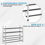 4-Tier Adjustable Freestanding Shoe Rack with Flat or Angled Shelves, Chrome Finish