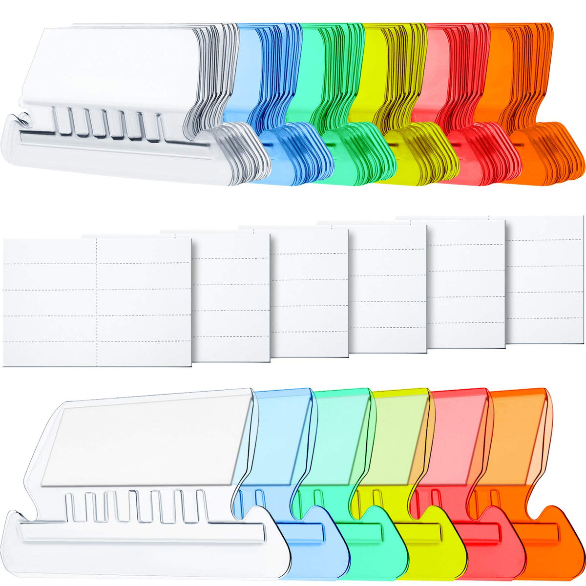 Jovitec File Folder Tabs, 120 Hanging File Folder Plastic Tabs And 120 Back To School Inserts For Back To School Quick Organize
