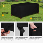 Easy-Going 600D Heavy Duty Rectangular Table Cover Uv Resistant And Waterproof Outdoor Lawn Patio Furniture Cover (72' Lx44 Wx23 H, Black)