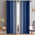 Yakamok Greyish White And Royal Blue Ombre Curtains,Light Blocking Curtains,Room Darkening Grommet Window Drapes For Bedroom(Roy